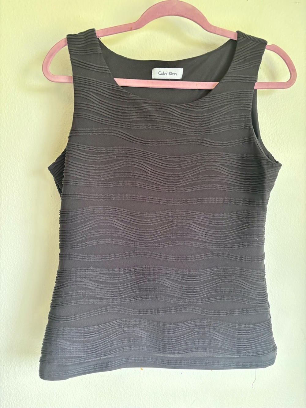 Calvin Klein Black Wavy Ribbed Tank - Picture 3 of 7